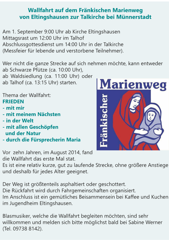 Wallfahrt 09 01 Fränkischer Marienweg