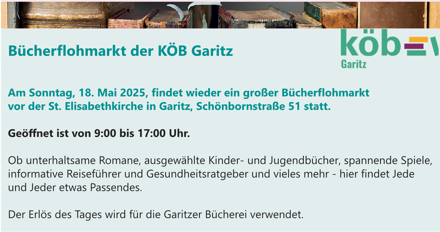Veranstaltung 2025 05 18 Büchereiflohmarkt